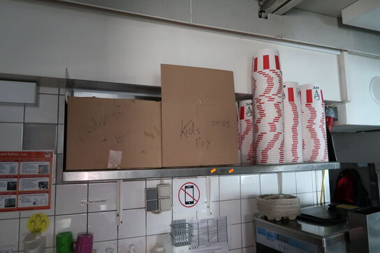 Rustfri stålhylde med indhold