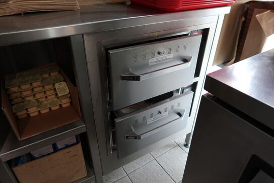 Rustfri stålbord med varmskuffe HATCO Drawer Warmer (varmeskabe medfølger ikke)