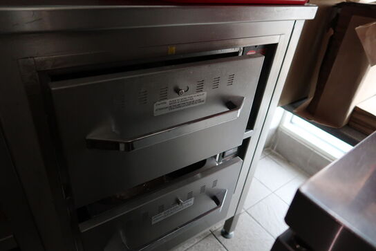 Rustfri stålbord med varmskuffe HATCO Drawer Warmer (varmeskabe medfølger ikke)