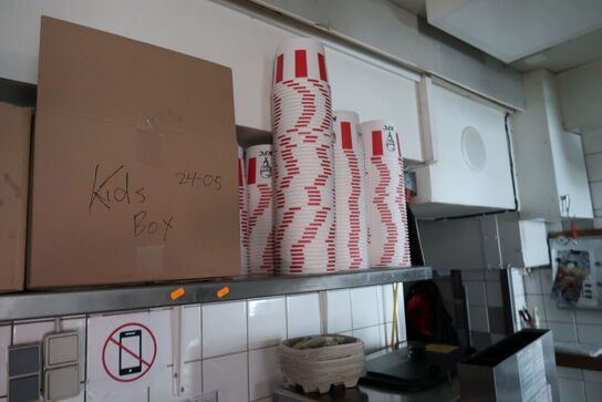 Rustfri stålhylde med indhold