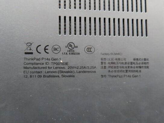 Bærbar PC, LENOVO THINKPAD P14S