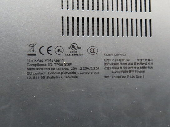 Bærbar PC, LENOVO THINKPAD P14S