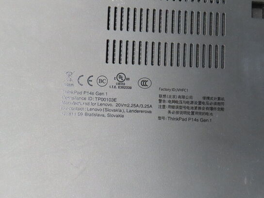 Bærbar PC, LENOVO THINKPAD P14S