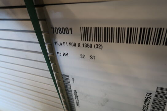32 plader gips 15,5 mm