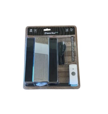 6 stk. Trådløs ringeklokke sort/krom(ubrugt)