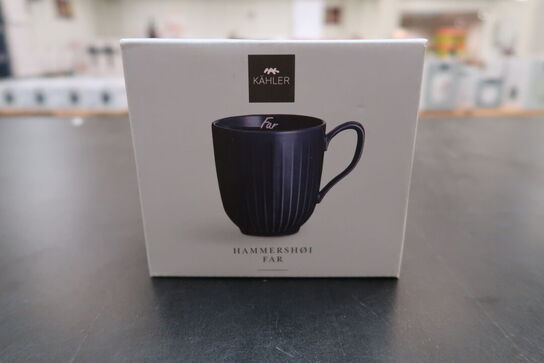 6 stk. Kähler Hammershøi fars dag-krus 2024 blå 33 cl