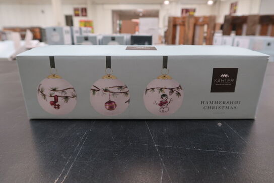 KÄHLER Hammershøi Christmas julekugler 3 stk.