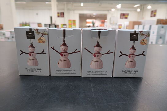 4 stk. KÄHLER Hammershøi Christmas snepige hængende 6,5 cm