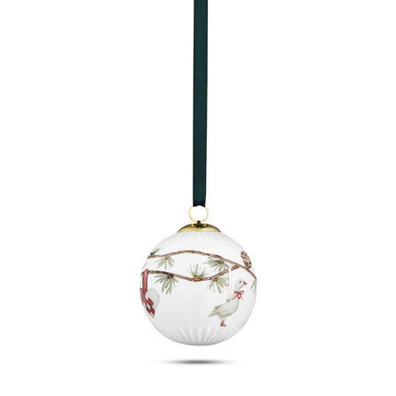 2 stk. KÄHLER Hammershøi Christmas julekugle 2018 hvid Ø6 cm