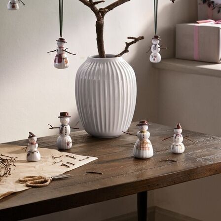 2 stk. KÄHLER Hammershøi Christmas snemand hængende 9,5 cm