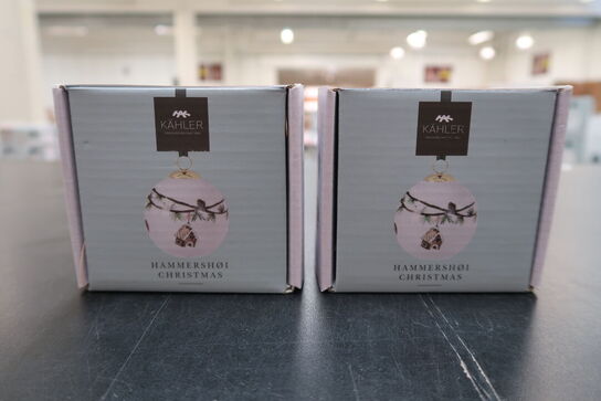 2 stk. KÄHLER Hammershøi Christmas julekugle 2020 hvid Ø6 cm