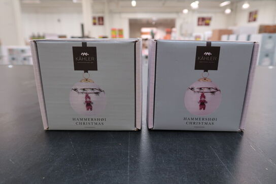 2 stk. KÄHLER Hammershøi Christmas julekugle 2021 hvid Ø6 cm