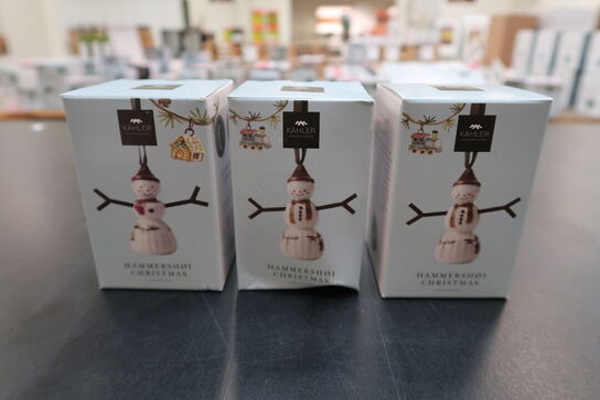 3 stk. KÄHLER Hammershøi Christmas snepige hængende 6,5 cm