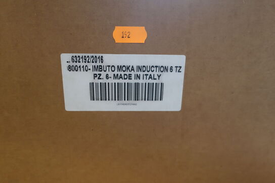 42 stk. tragte BIALETTI, samt str. 6 kopper