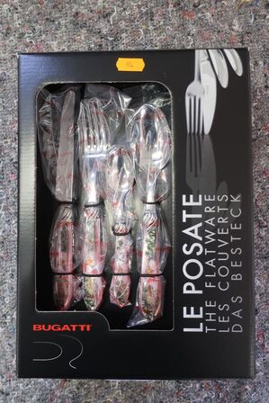 Bestiksæt 4 dele BUGATTI FALABELLA JUNGLE ROSA PERL PINK