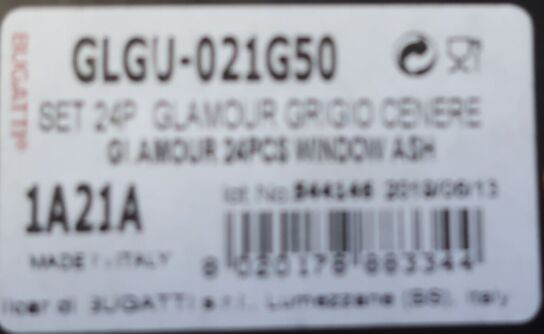 24 stk. bestiksæt  BUGATTI GRIGIRO CENERE WINDOW ASH