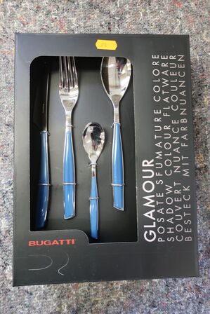 24 stk. bestiksæt BUGATTI GLAMOUR AVIO WINDOW BLUE