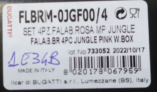 Bestiksæt 4 dele BUGATTI FALABELLA JUNGLE ROSA PERL PINK