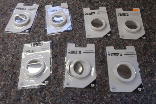 7 stk. pakningssæt BIALETTI, samt str. 6 kopper