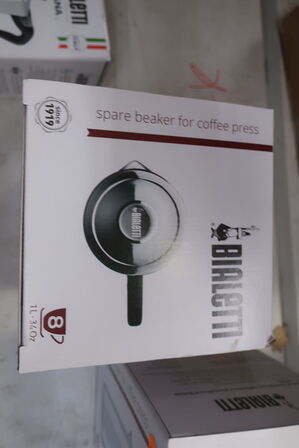 Kaffekoger + 2 stk. reserve glaskander stempelkaffe BIALETTI