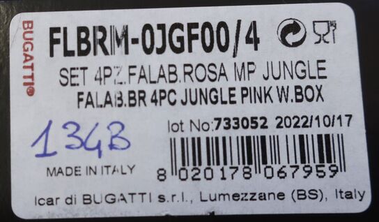 Bestiksæt 4 dele BUGATTI FALABELLA JUNGLE ROSA PERL PINK