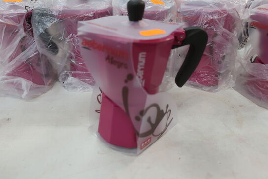 6 stk. kaffekogere BIALETTI AETERNUM ALLEGRA FUCHIA, med 3 kopper