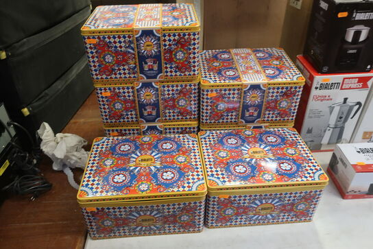 7 sæt kaffekoger, kopper, kaffedåse, pinde, BIALETTI DOLCE & GABBANA