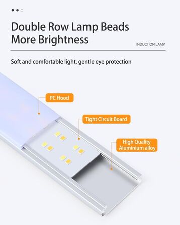 4 stk. LED sensorlys – 50 cm – Trådløs og genopladelig