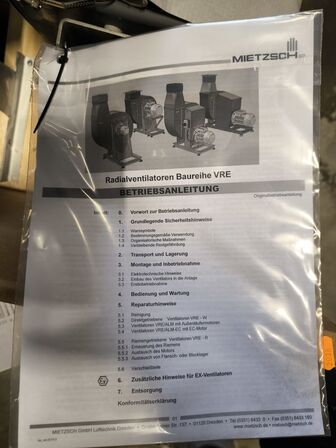 3 stk. MIETZSCH VRE Radial ventilatorer m.m