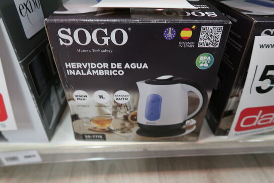 Elkedel fra Sogo 1 liter - 1600 watt - Hvid