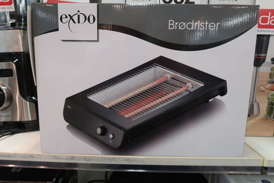 Exido flad brødrister sort