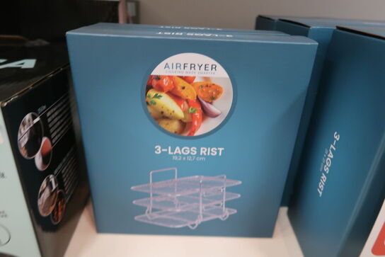 3 pk. Airfryer rack 3-lags rektangulær 19x12,7x11,5 cm