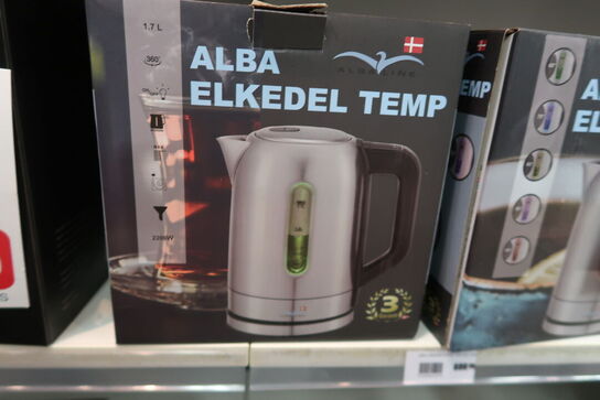 ALBA elkedel temperatur børstet stål 1,7 liter