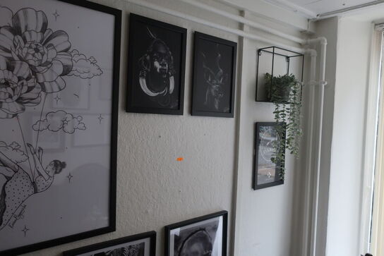 Diverse billeder m.v. på vægge