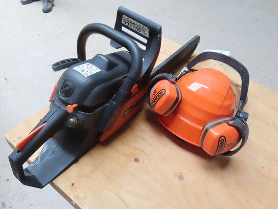 Motorsav og sikkerhedshjelm med visir og øreværn ADANO HN10050