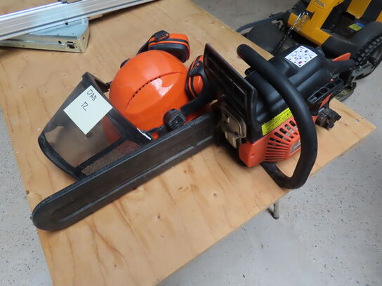 Motorsav og sikkerhedshjelm med visir og øreværn ADANO HN10050