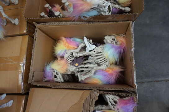 ca. 95 stk Halloween enhjørningskelet 21 cm - multifarvet 