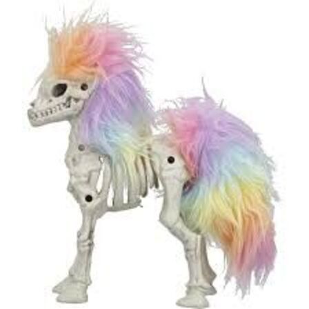 ca. 95 stk Halloween enhjørningskelet 21 cm - multifarvet 