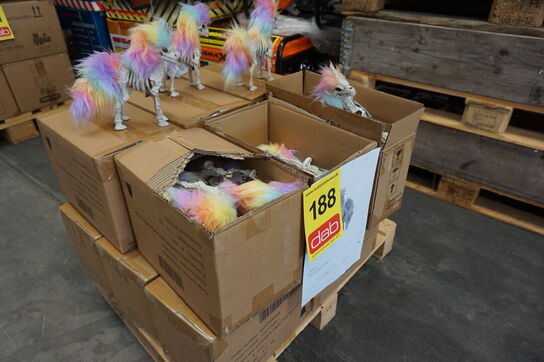 ca. 95 stk Halloween enhjørningskelet 21 cm - multifarvet 