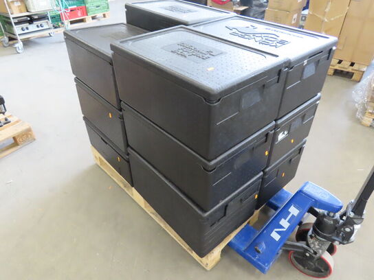 12 stk. Termokasser med låg til fødevaretransport