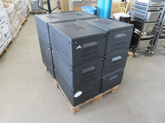 12 stk. Termokasser med låg til fødevaretransport