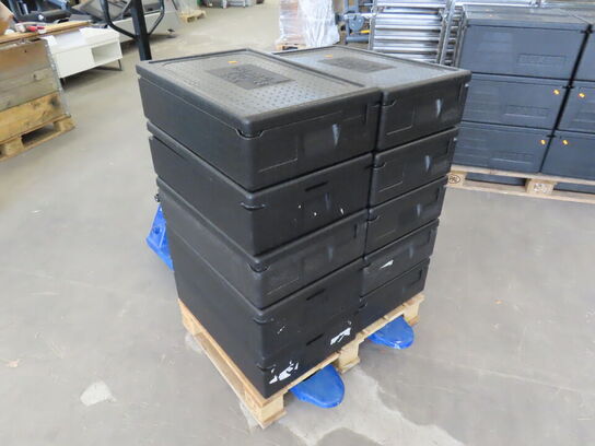 10 stk. Termokasser med låg til fødevaretransport