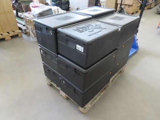 12 stk. Termokasser med låg til fødevaretransport