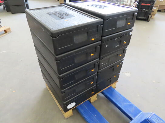 10 stk. Termokasser med låg til fødevaretransport