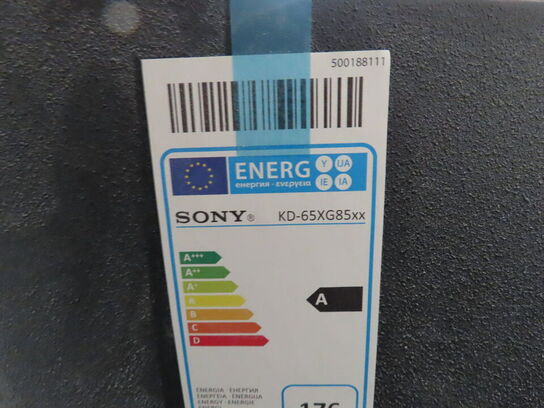 65" LED-TV, SONY KD-65XG85, med fjernbetjening og vægbeslag