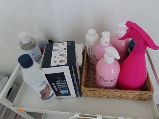 Div. møbler og vogne med indhold