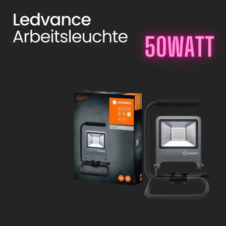 Ledvance50 watt led arbejdslampe grå med stikkabel(ubrugt)