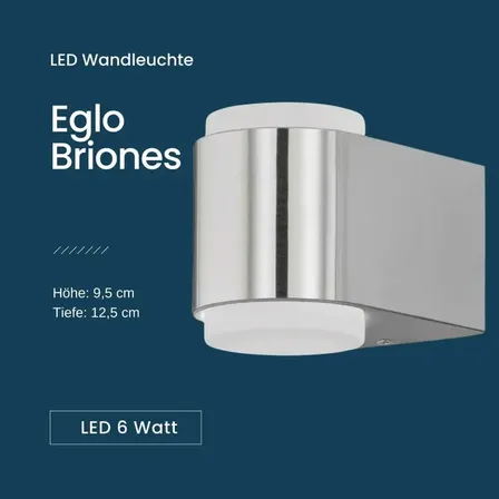 3 stk. eglo briones udendørs væglampe led aluminium(ubrugt)
