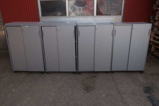 4 stk. skabe EFG med 2 topplader