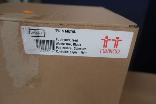 12 stk. TWINCO papirkurve TWIN METAL sort